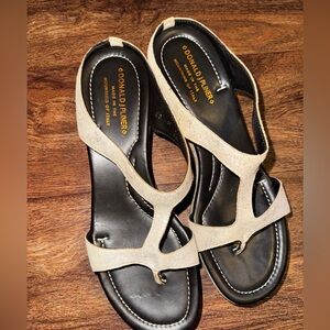 Donald J Pliner Shula Leather Sandals metallic